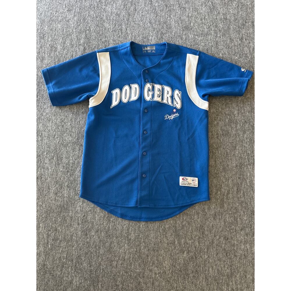 True Fan MLB Los Angeles Dodgers Baseball Jersey Blue White Mens Medium‎